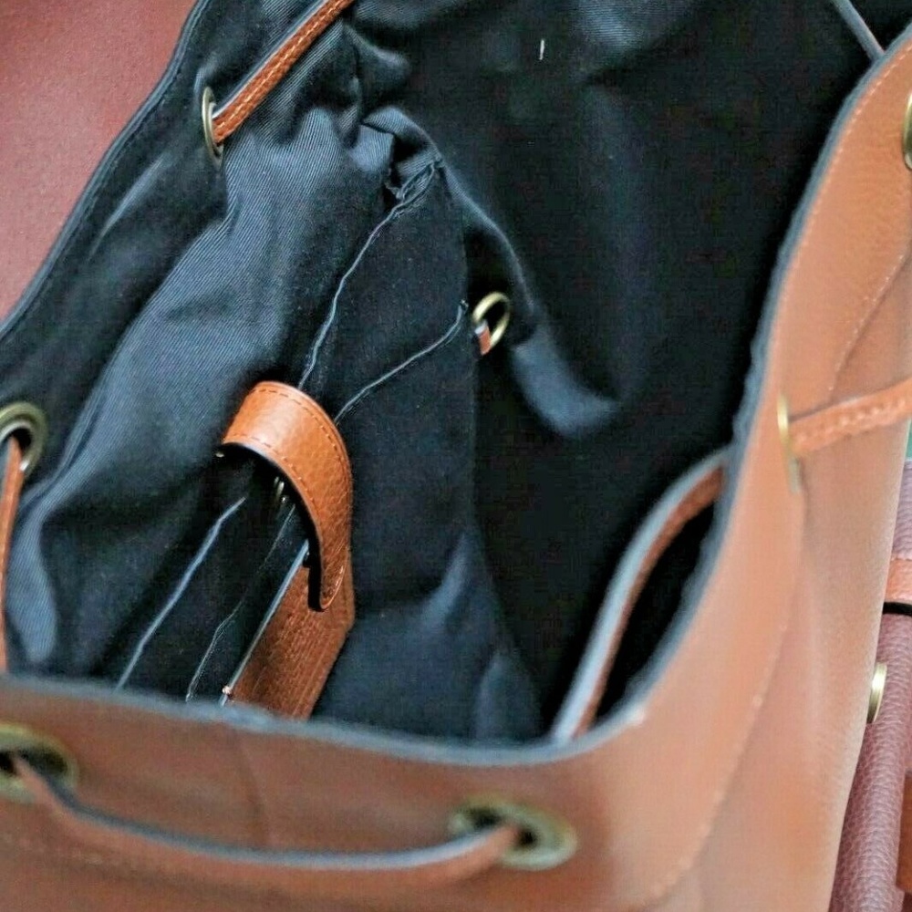 NEW Coach brown leather Buckle Travel Backpack - Picture 7 of 8